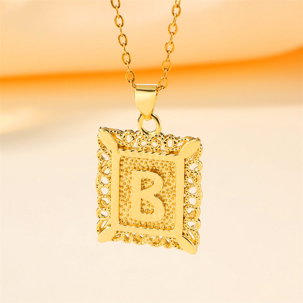 Trendy Cube Pendant Necklace for Men, Women, & Unisex - Gold & Rose Gold Plated Stainless Steel Jewelry