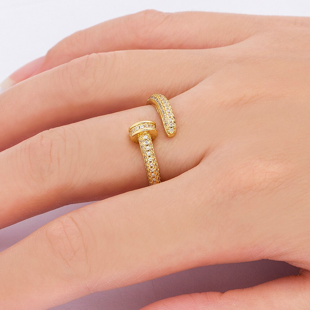 Personalized Geometric Nail Ring