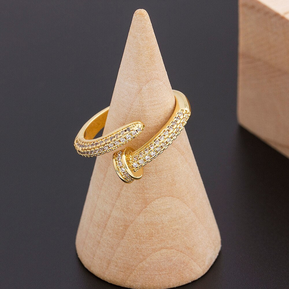 Personalized Geometric Nail Ring