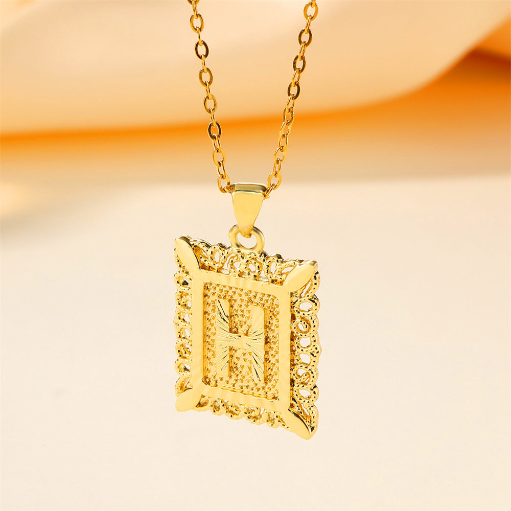 Trendy Cube Pendant Necklace for Men, Women, & Unisex - Gold & Rose Gold Plated Stainless Steel Jewelry