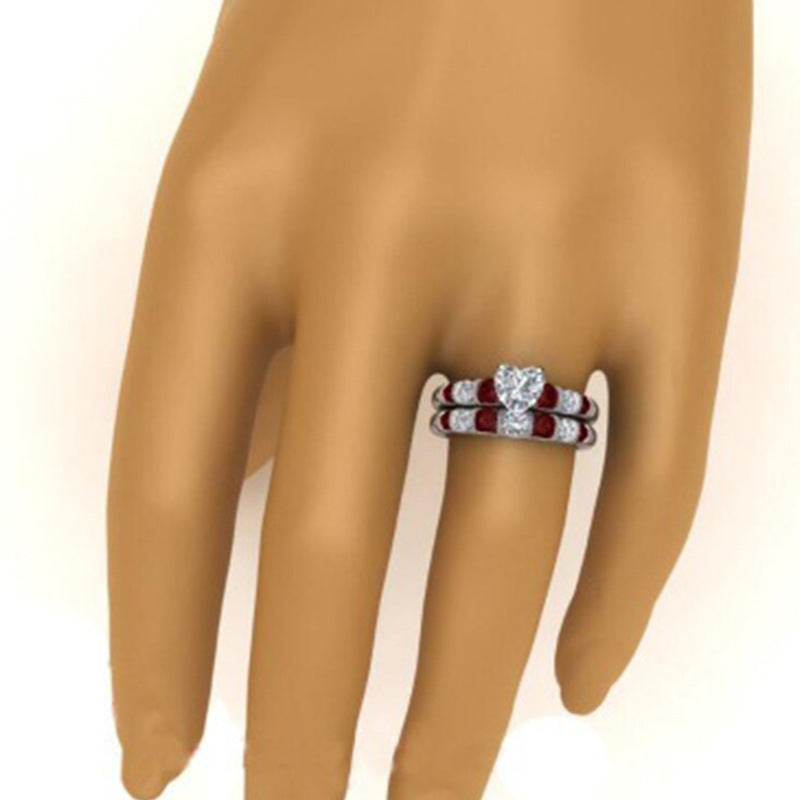 Statement Fashion Set Ring With Heart Shaped