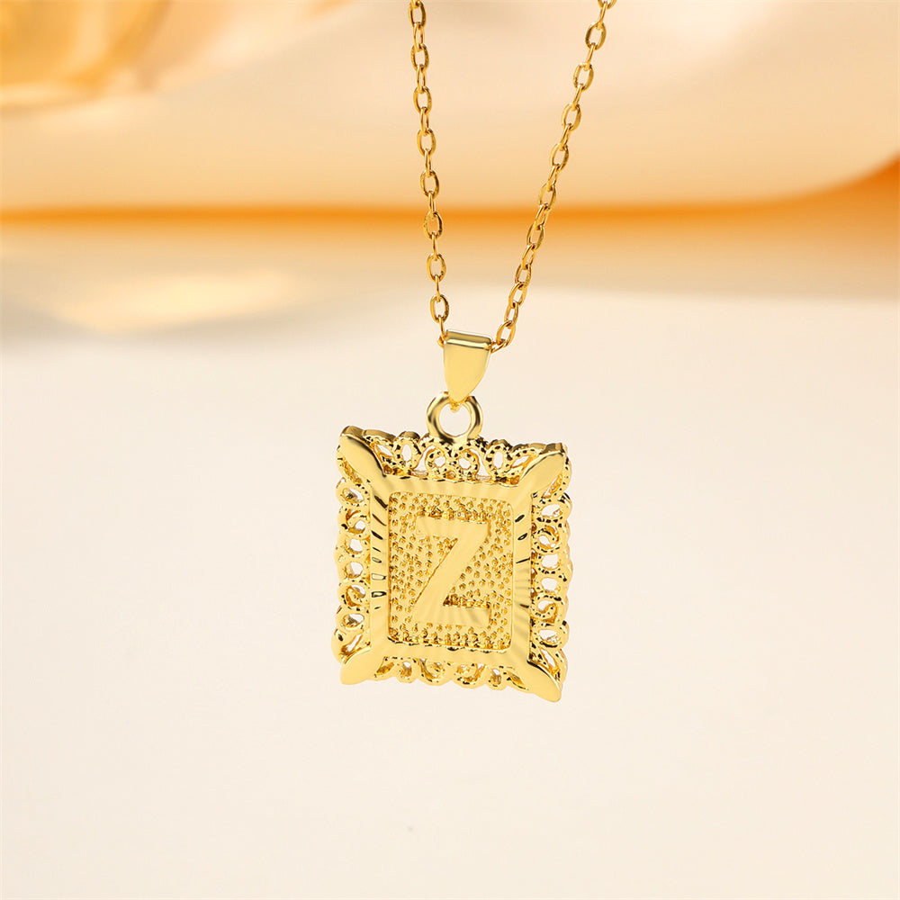 Trendy Cube Pendant Necklace for Men, Women, & Unisex - Gold & Rose Gold Plated Stainless Steel Jewelry