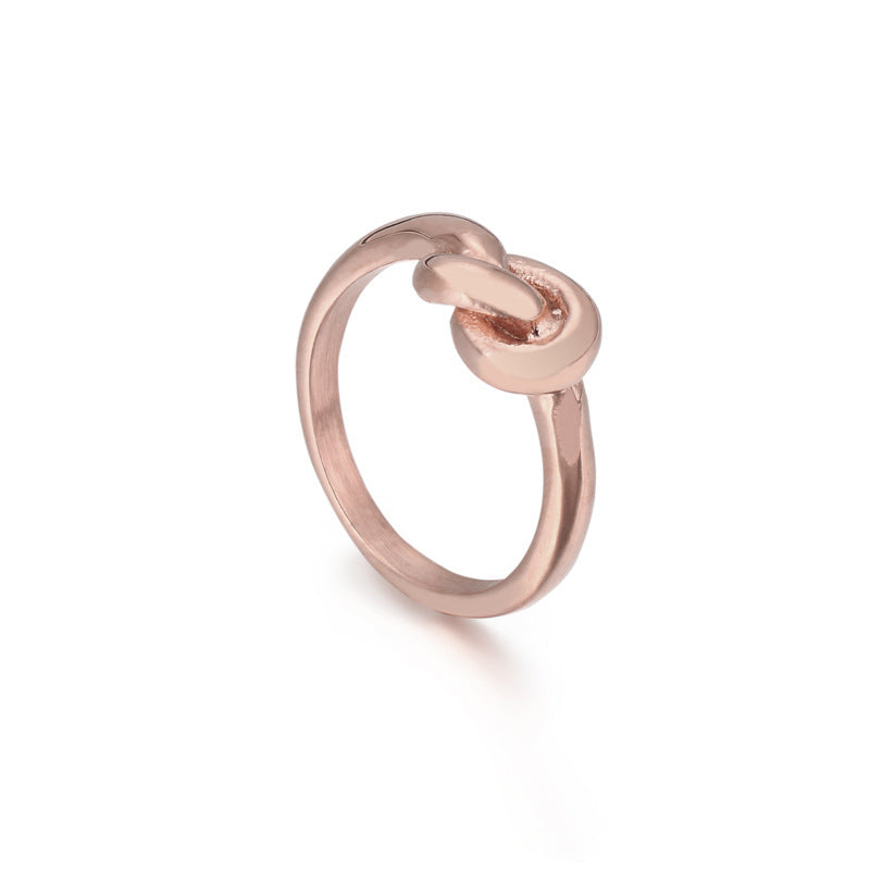 Truelove Knot Geometric Titanium Steel Ring