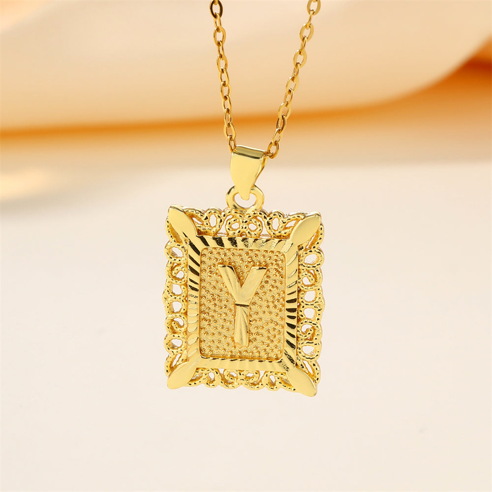 Trendy Cube Pendant Necklace for Men, Women, & Unisex - Gold & Rose Gold Plated Stainless Steel Jewelry