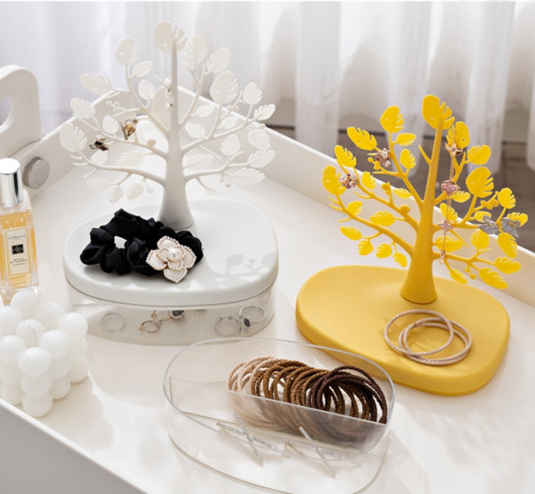 1pc Tree-Shaped Jewelry Storage Box – Multi-functional Desktop Organizer for Cosmetics and Small Items