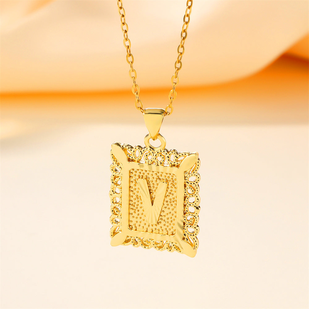 Trendy Cube Pendant Necklace for Men, Women, & Unisex - Gold & Rose Gold Plated Stainless Steel Jewelry