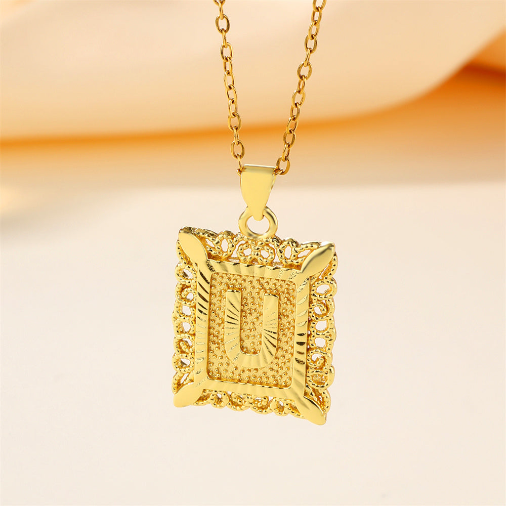 Trendy Cube Pendant Necklace for Men, Women, & Unisex - Gold & Rose Gold Plated Stainless Steel Jewelry